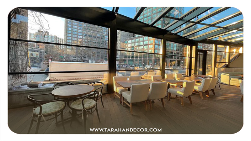 ایجاد پنجره‌های بزرگ برای نمایش داخل رستوران